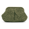 Olivia Bloom Bag i army flettet design – clutch med afslappet og elegant form.