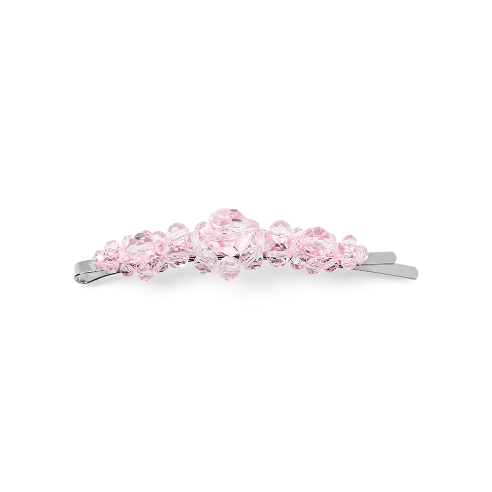 Betty Crystal Clip L i lyserød med store facetslebne krystaller – SUI AVA