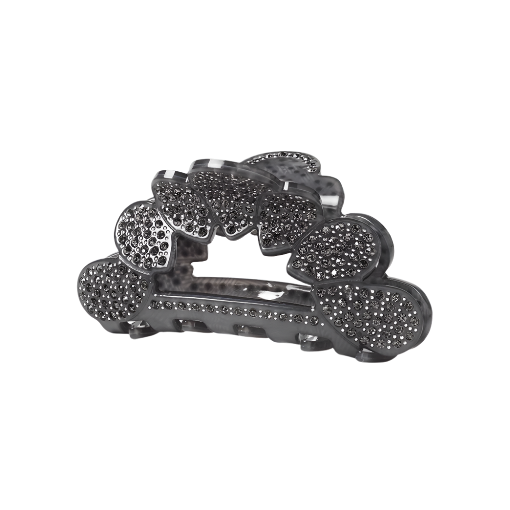 Mørkegrå Else Marie hårklemme med sorte sten – en elegant og rå stylingdetalje.