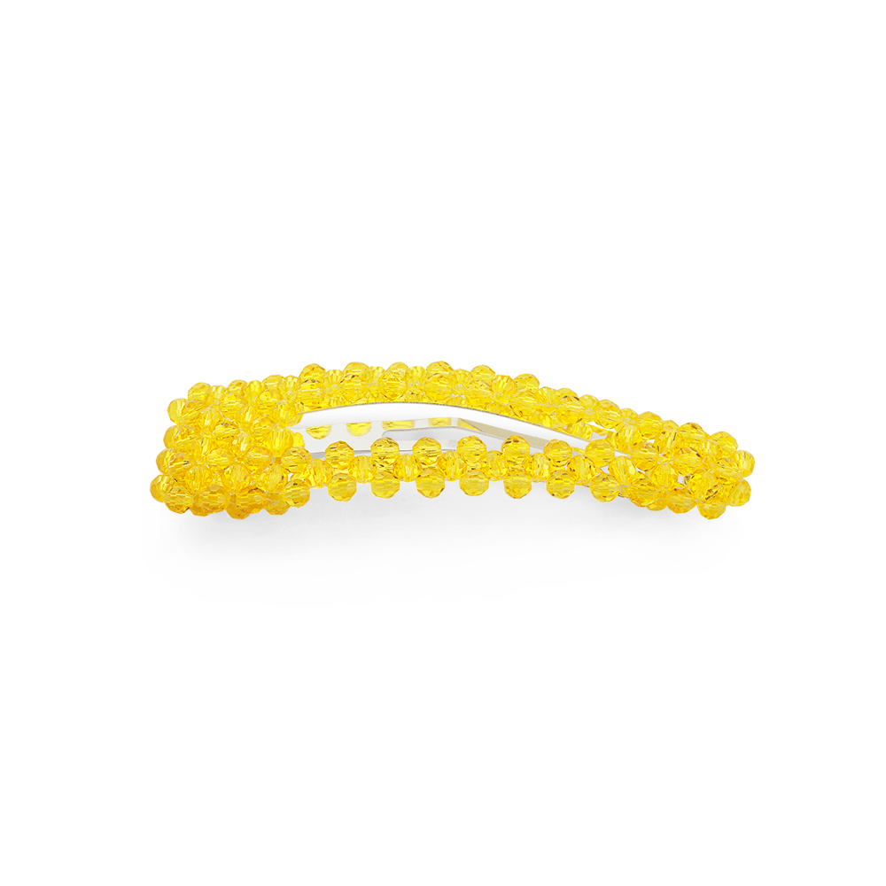 Ingrid Crystal Clip – Gul hårspænde med perler fra SUI AVA