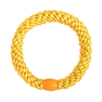 Gul spiralformet hårelastik med orange perledetalje fra SUI AVA