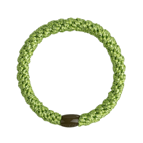 Flettet hårelastik i olivengrøn – Basic Elastic kiwi grønmed mørkgrøn samling