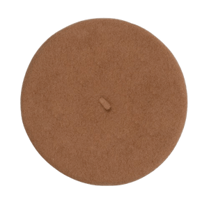 Camelfarvet baret i uld med klassisk design – Flora Baret fra SUI AVA