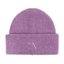 Lilla ribstrikket beanie med tone-i-tone logo – Signe Beanie fra SUI AVA