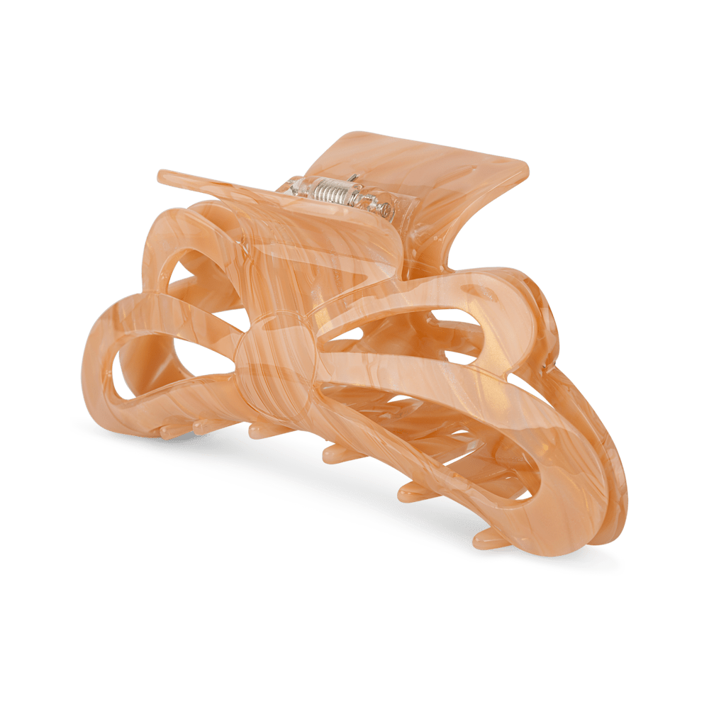 Stor hårklemme fra SUI AVA i marmoreret beige med afrundet design – model Lis Relaxing Big.