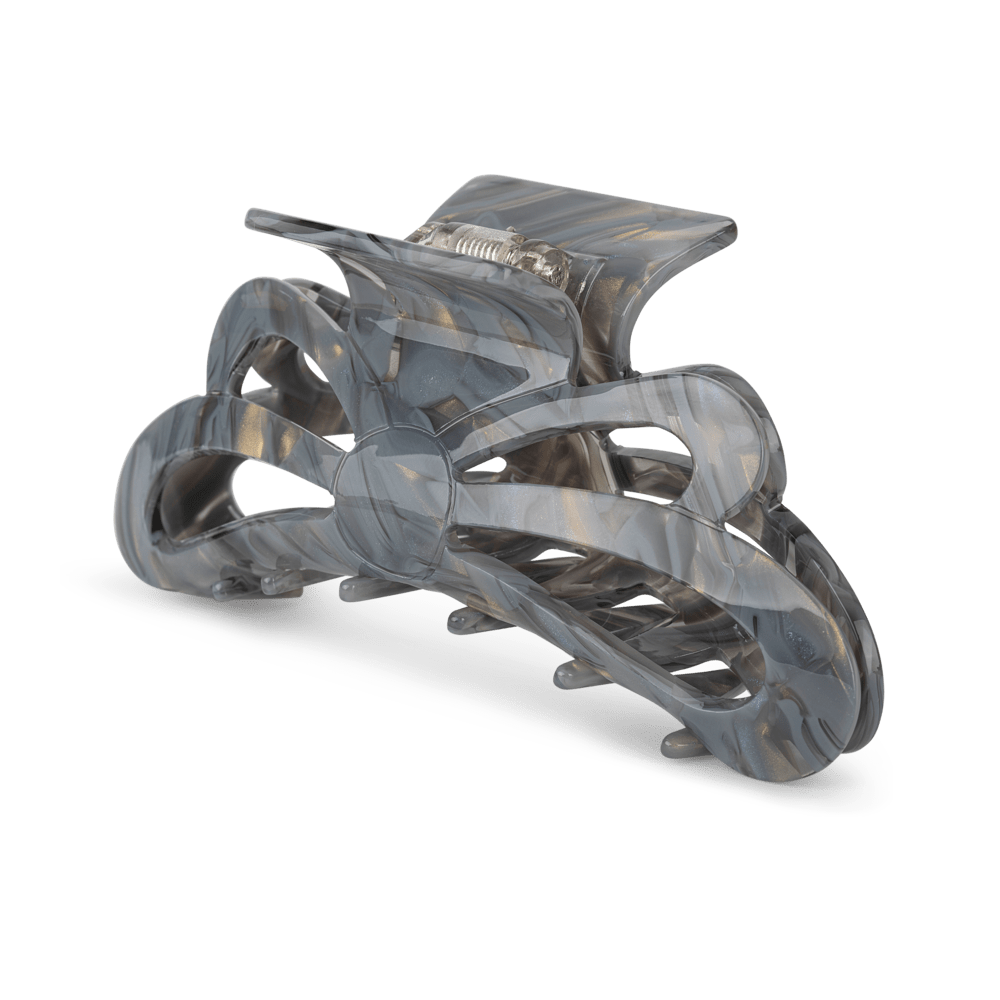 Stor hårklemme i grå marmorlook med gyldne detaljer – Lis Relaxing Big fra SUI AVA