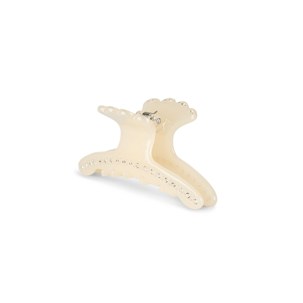 Helen Clip Mini hårklemme i perlemorshvid med rhinsten