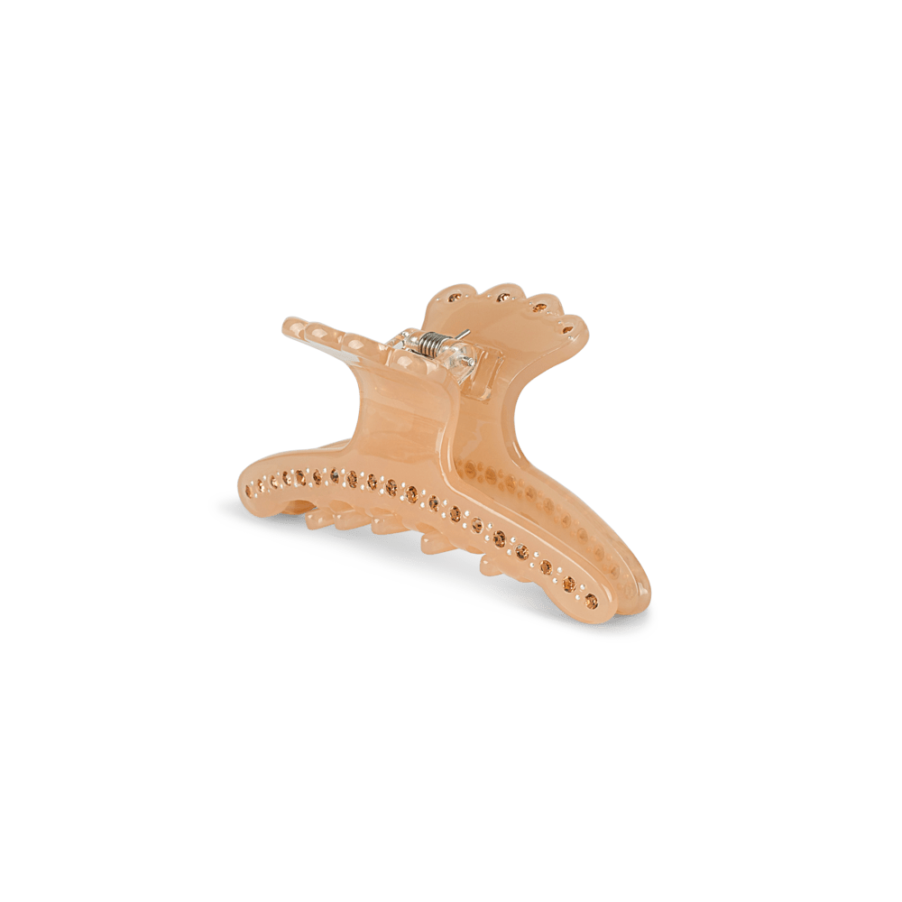 Helen Clip Mini hårklemme i golden brown med dekorative rhinsten.