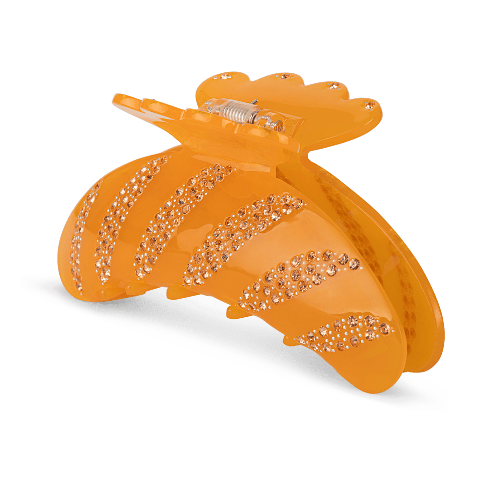 Orange hårklemme med rhinsten – Helle Confidence Big fra SUI AVA