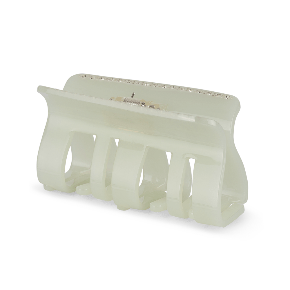 Fie Classy Big hårklemme i spearmint med rhinsten – stor og elegant klemme til langt eller kraftigt hår.