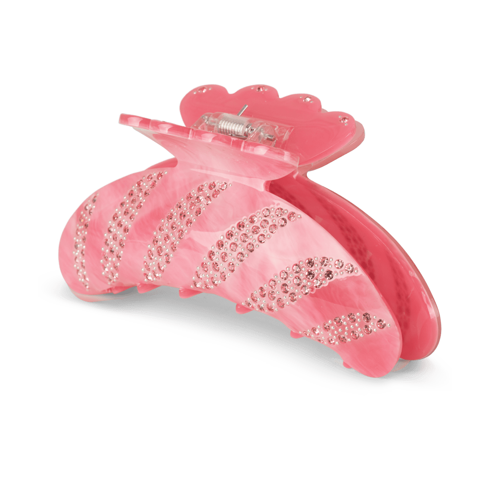 Lyserød hårklemme med rhinsten – Helle Fluffy Confidence Big fra SUI AVA