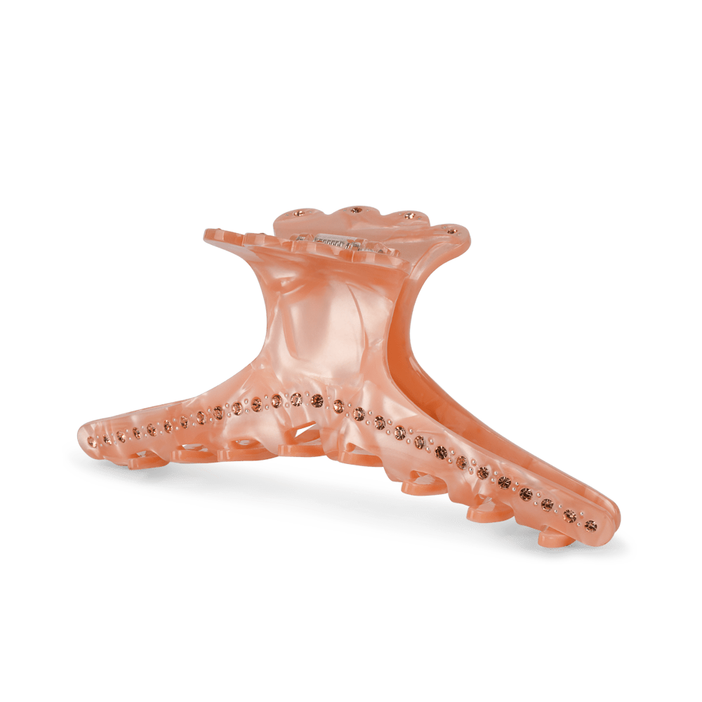 Helen Wrapped Clip Biggest – Stor perlemors hårklemme med krystaldetaljer