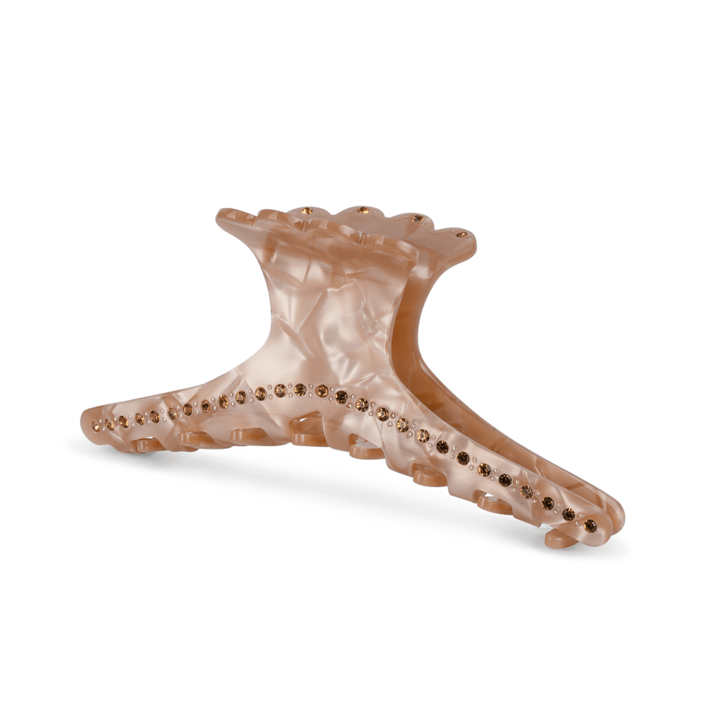 Helen Wrapped Clip Biggest – Stor hårklemme med perlemorseffekt og skinnende sten