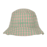 Summer Bucket Hat – ternet bøllehat i grøn og pink med broderet SUI AVA-logo.