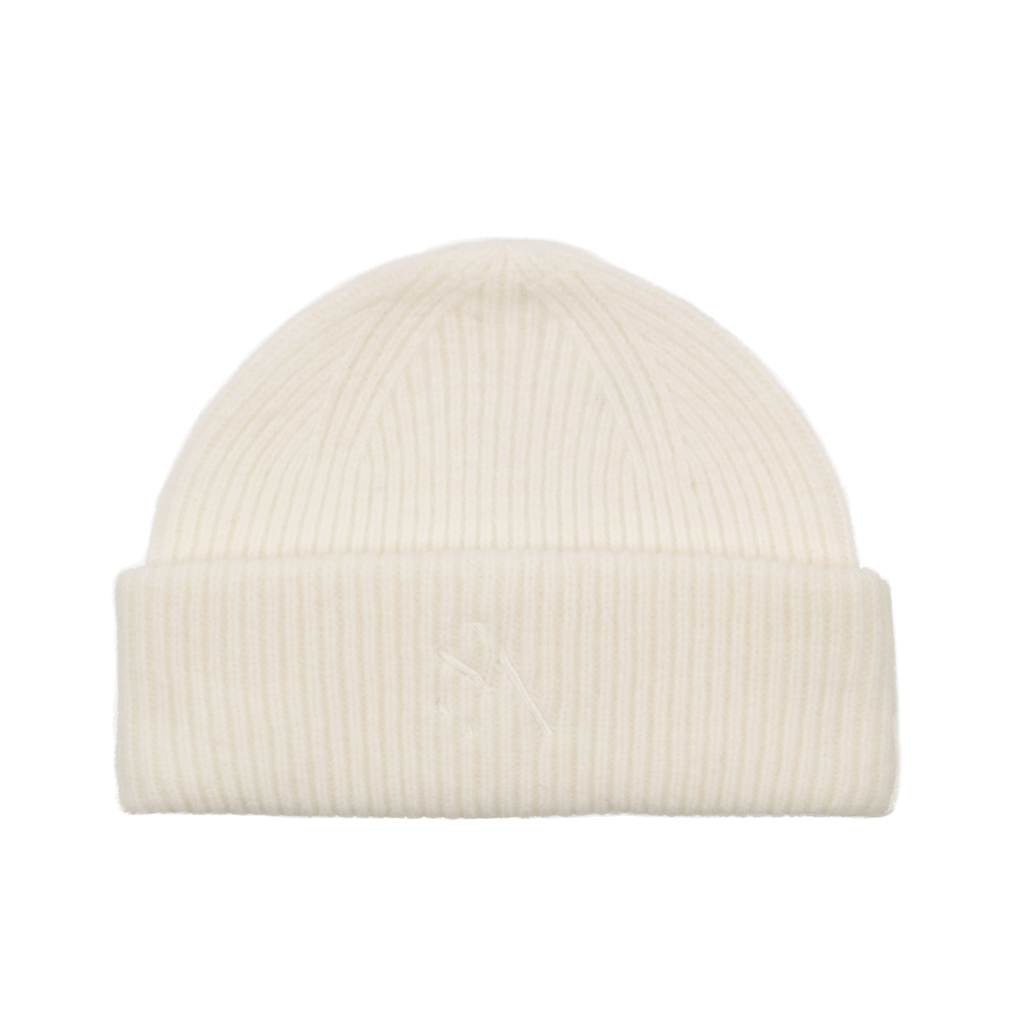 Hvid ribstrikket uldhue – Signe Beanie fra SUI AVA