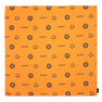 Silketørklæde i orange med print af blomster og smileys fra SUI AVA – Silk Scarf Positivity