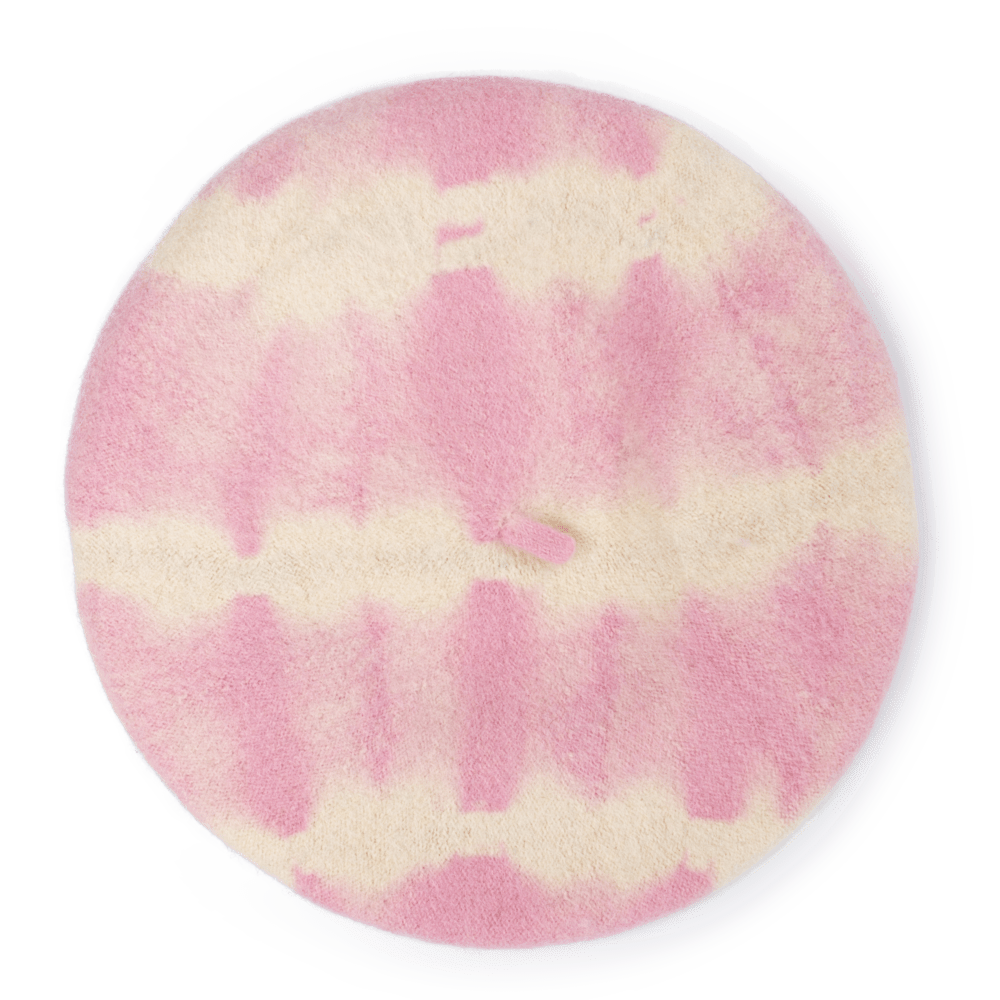 Flora Tie Dye Baret fra SUI AVA i rosa og creme med batikmønster
