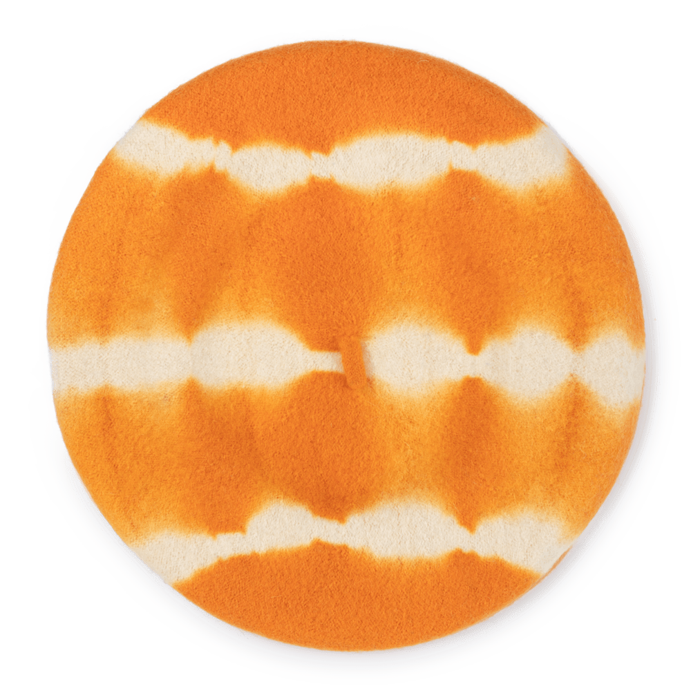 Orange Flora Tie Dye Baret med hvidt mønster – SUI AVA