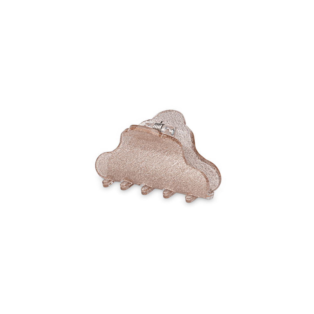 Lene Star Mini hårklemme i sølv med glitrende overflade.