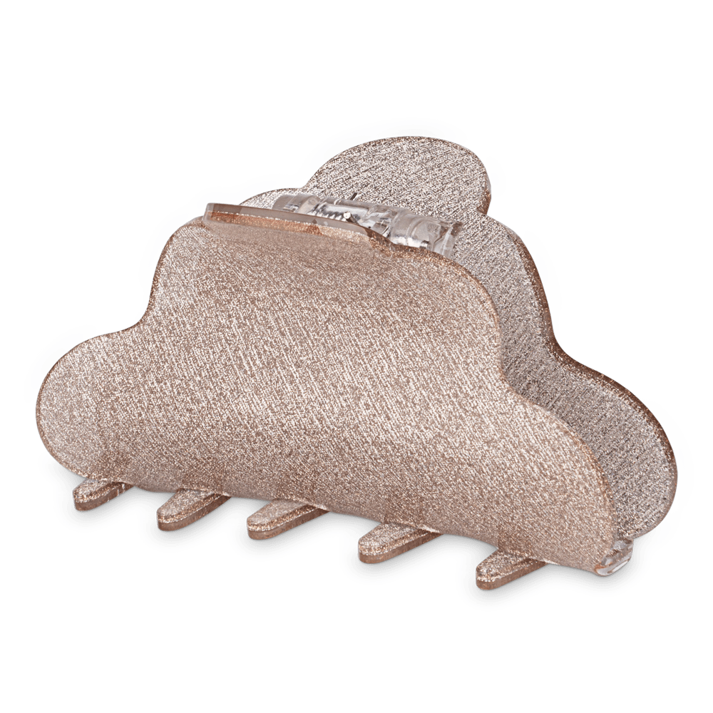 Lene Star Big hårklemme i rosaguld med glitter – ideel til langt eller kraftigt hår.