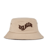 City Bucket Hat – beige bøllehat med brun “PARIS” broderi fra SUI AVA.