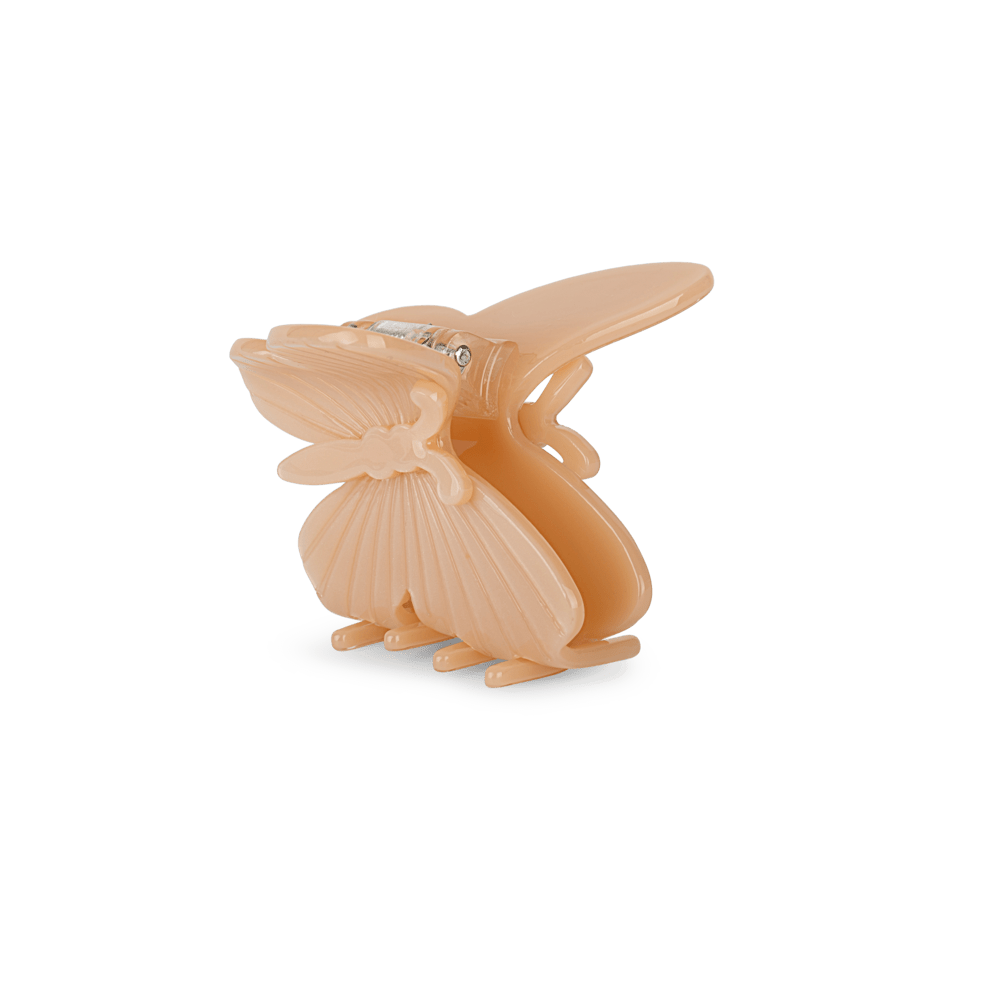 Butterfly Mini Claw hårklemme i nude med detaljeret sommerfugledesign