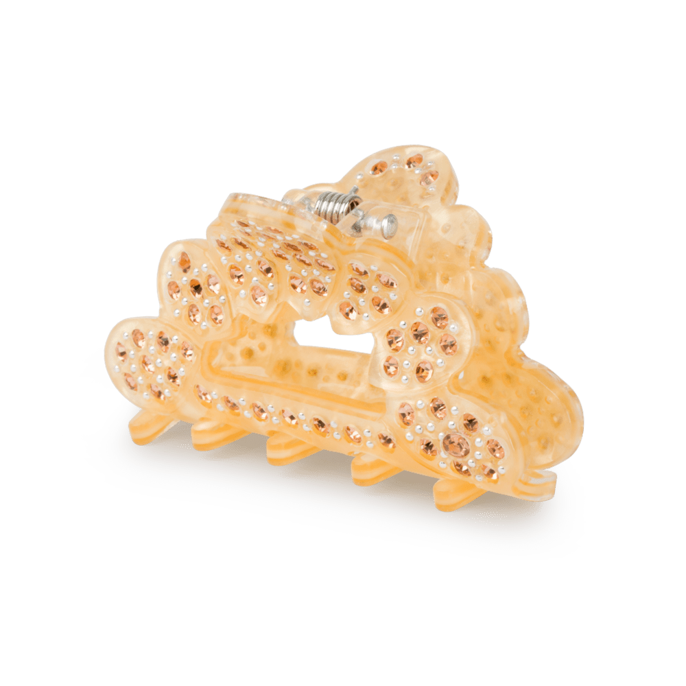 Else Marie Memories Mini hårklemme i varm gul med skinnende sten.