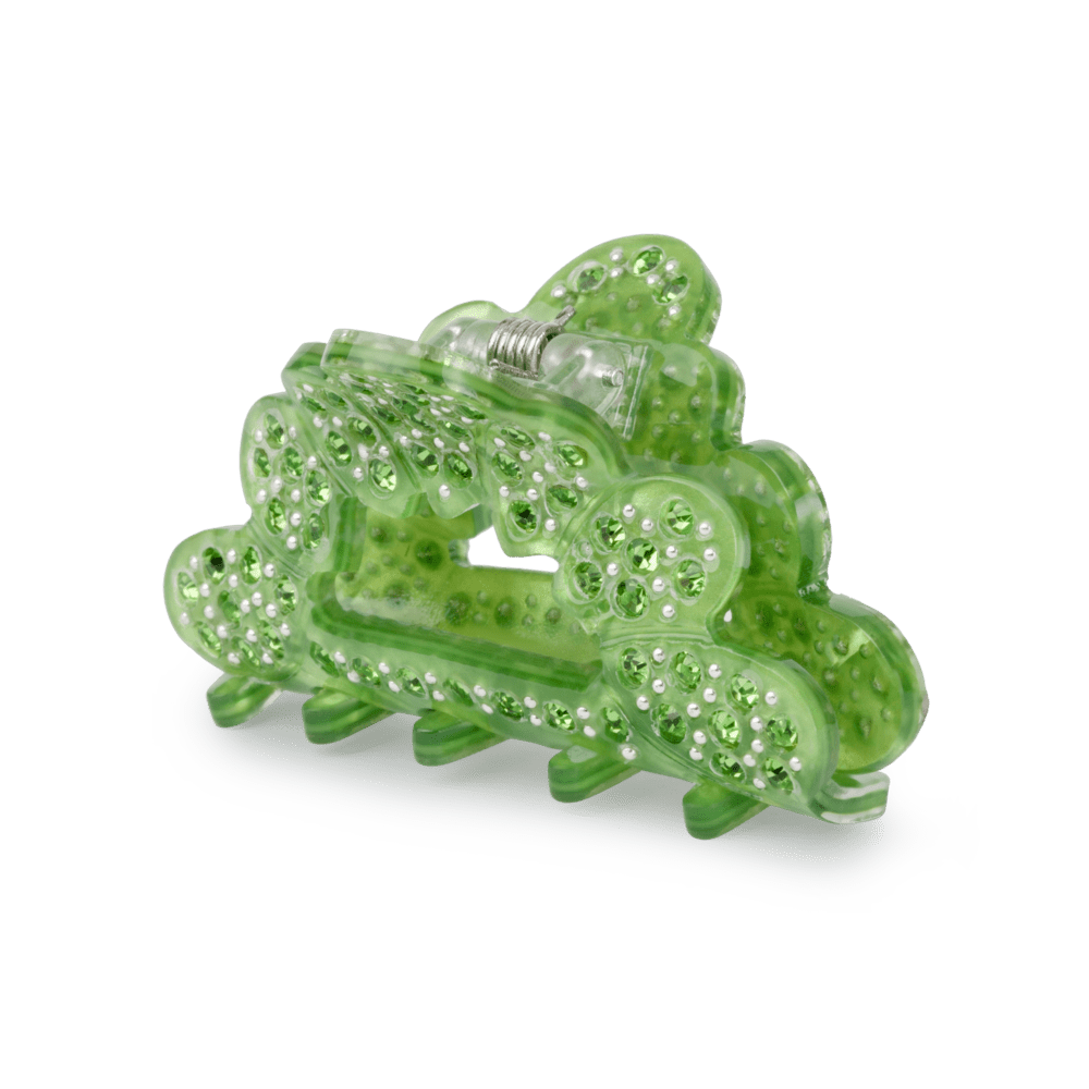 Else Marie Memories Mini hårklemme i grøn med funklende sten.