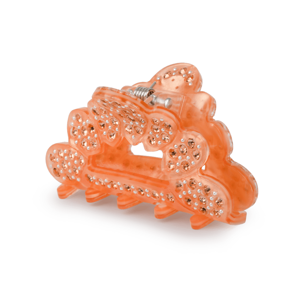 Else Marie Memories Mini hårklemme i orange med dekorative sten.