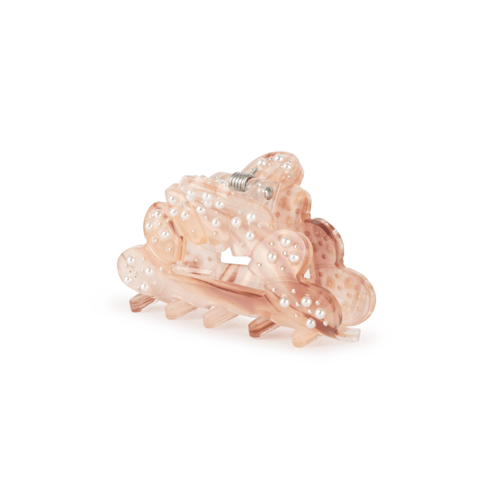 Rosa Else Marie Pearly Mini hårklemme med perledetaljer