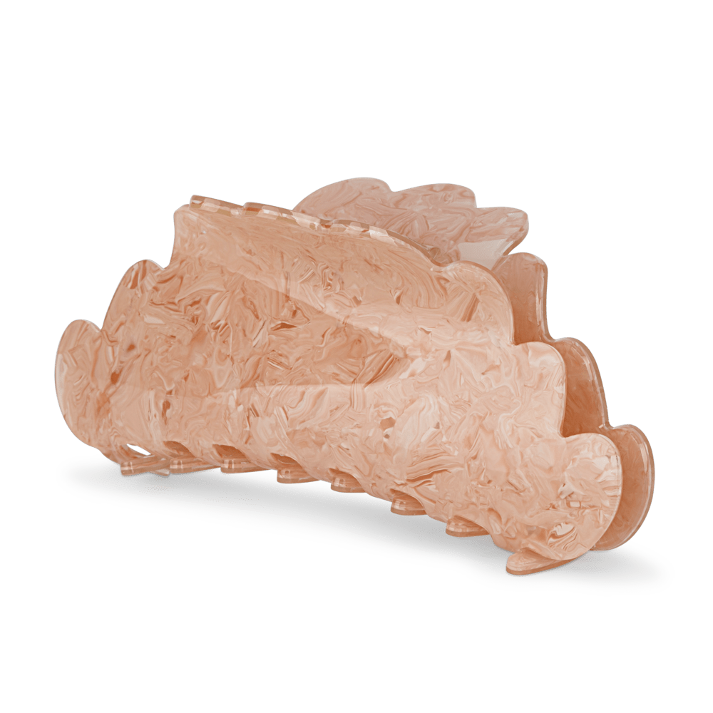 Simone Attract Big hårklemme i nude med marmoreret struktur – stor og elegant klemme til langt eller kraftigt hår