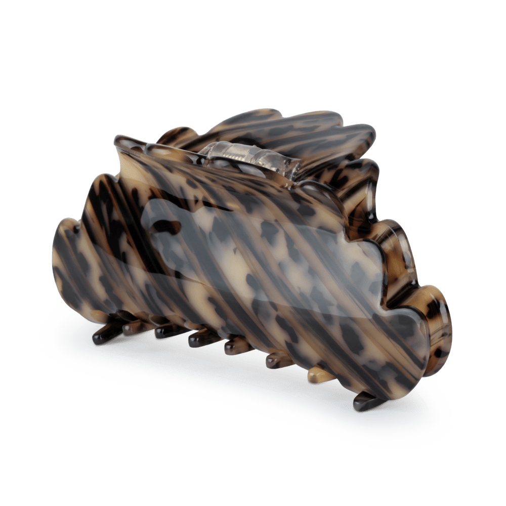 Simone Mandala Big hårklemme med leopardmønster i brune nuancer