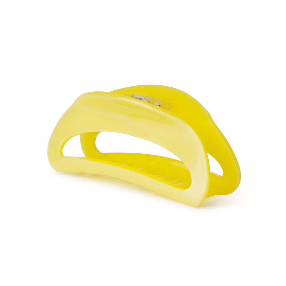 Theresa Ginger Big – stor gul hårklemme i blank acetat