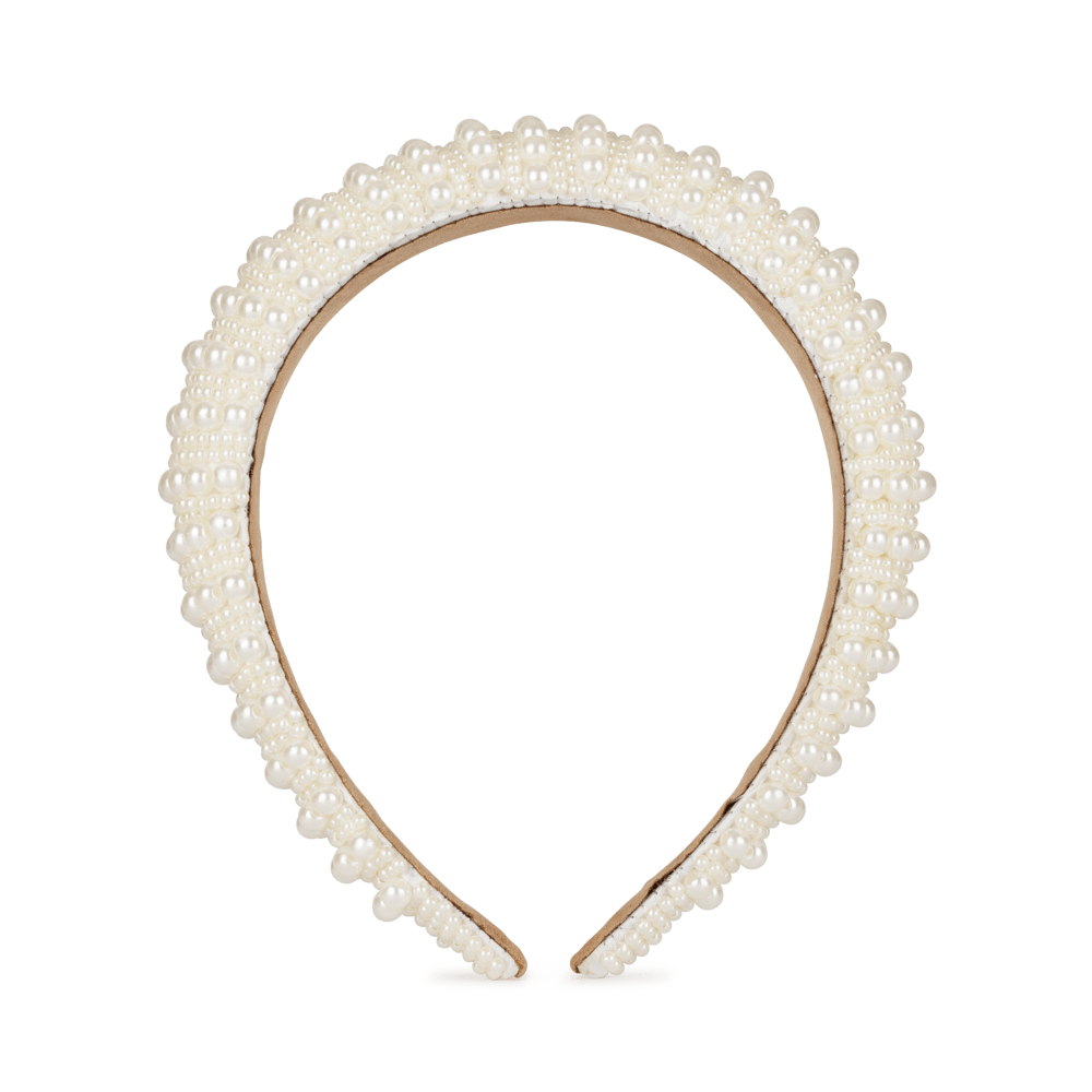 Pearly Headband – Hvid hårbøjle med perler og luksuriøst design