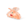 Cherry Up Mini hårklemme i peach med glimmer og kirsebærsten.