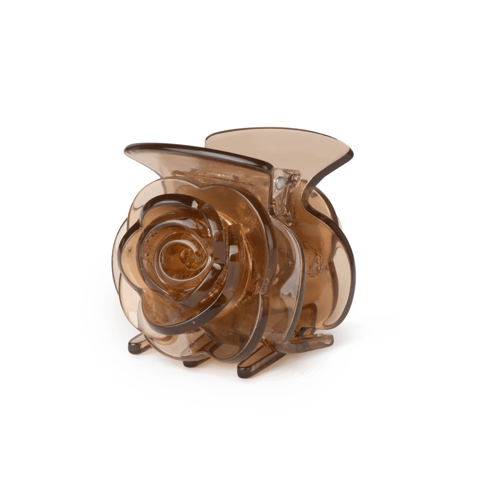 Rosie Plain Mini hårklemme i rose – lille, let gennemsigtig hårklemme, ideel til fint hår eller små sektioner. Feminint og tidløst design.