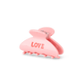 Ida Text Mini hårklemme i pink med rødt LOVE-print.