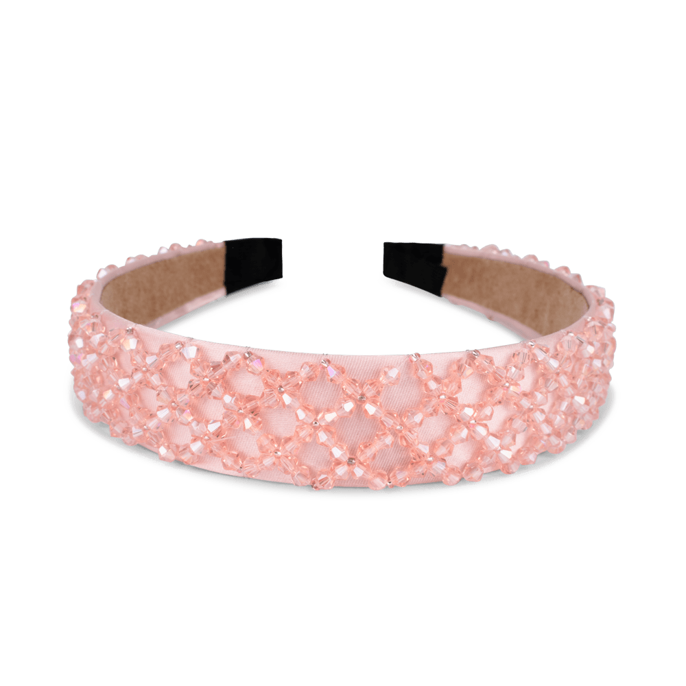 Lyserød hårbøjle med små rhinsten fra SUI AVA