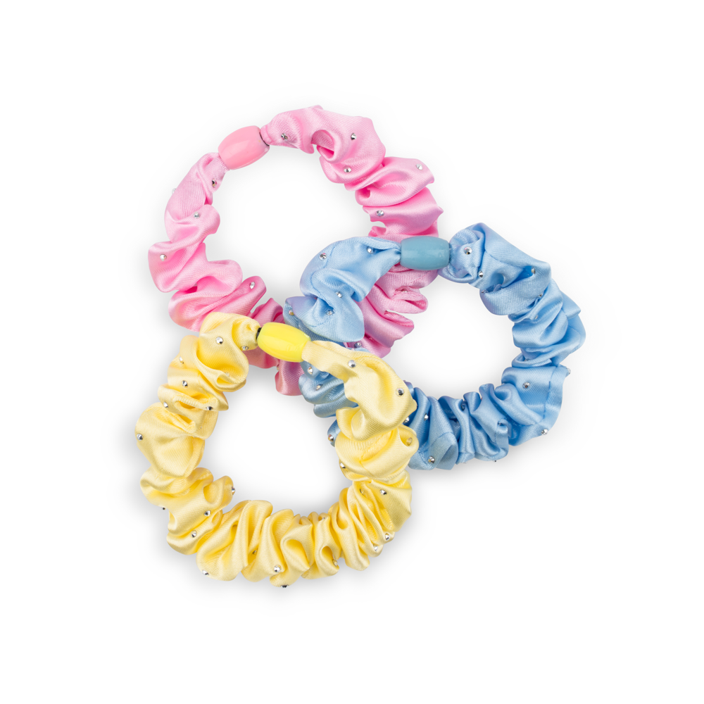 3-Pack Happiness Elastics – sæt med tre farverige elastikker med perler.