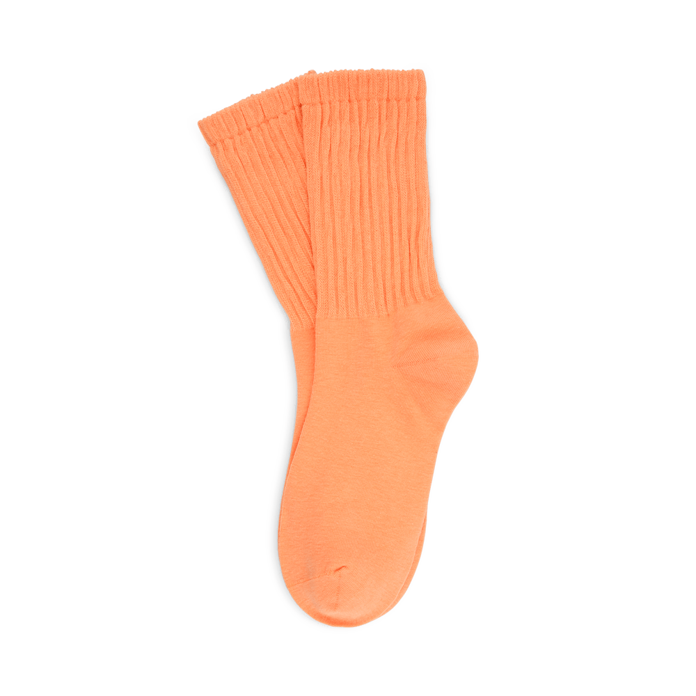 Magda Socks i orange – ribstrikkede strømper med komfortabel pasform
