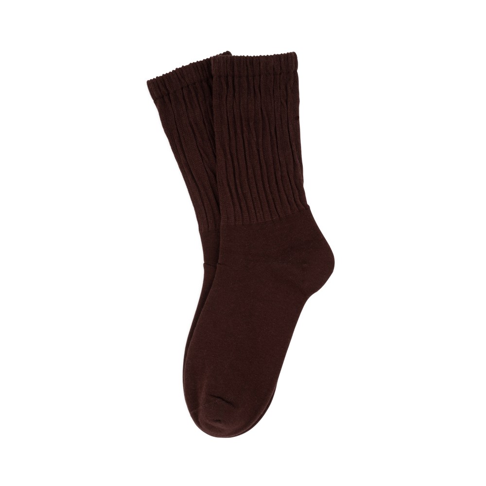 Magda Socks i mørkebrun – ribstrikkede strømper i varm brun nuance