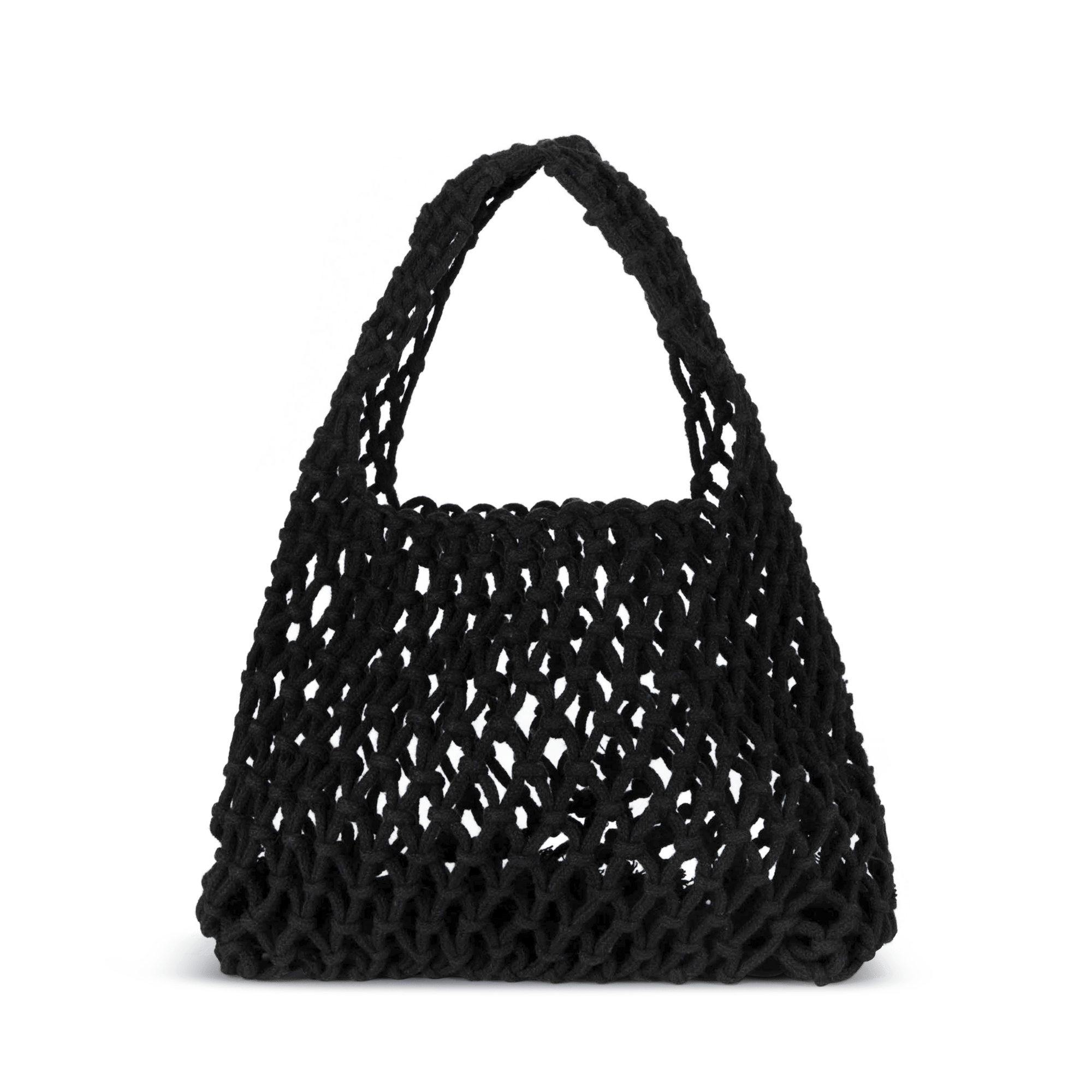 Sonja Open Bag i sort – Praktisk og rummelig net-taske med luftig vævning.