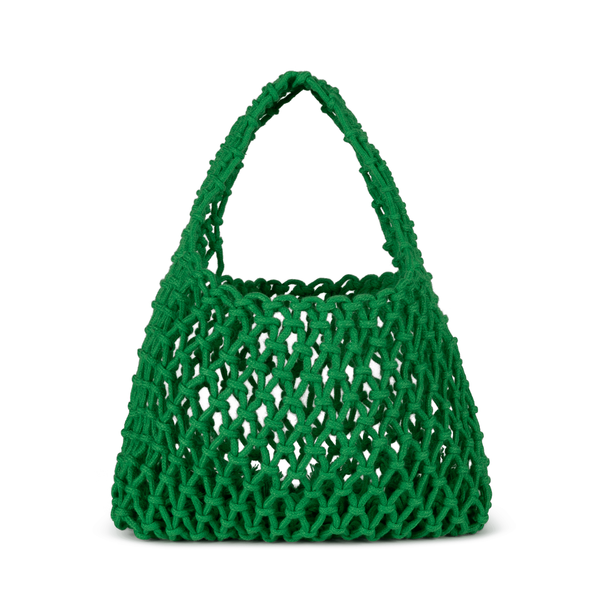 Sonja Open Bag i grøn – Fleksibel og rummelig net-taske med et stilrent vævet design.
