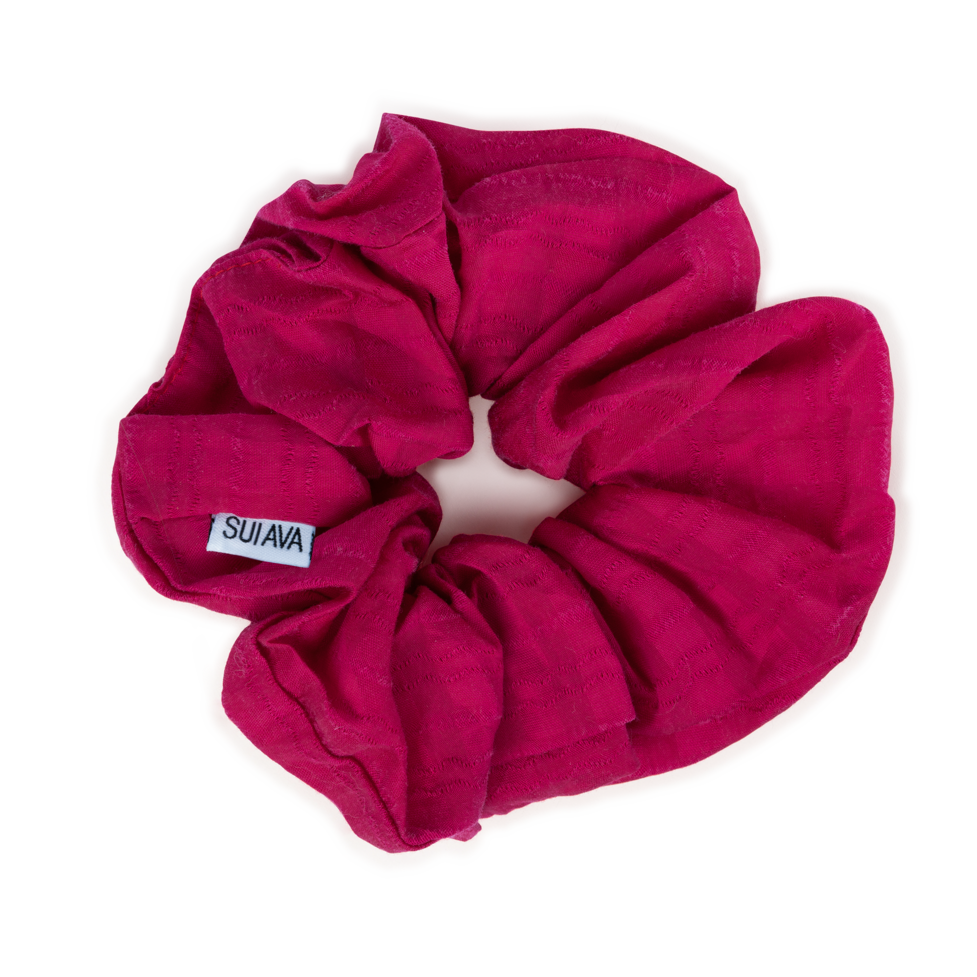 Mørk pink scrunchie i bomuld med SUI AVA-label – Palma Scrunchie