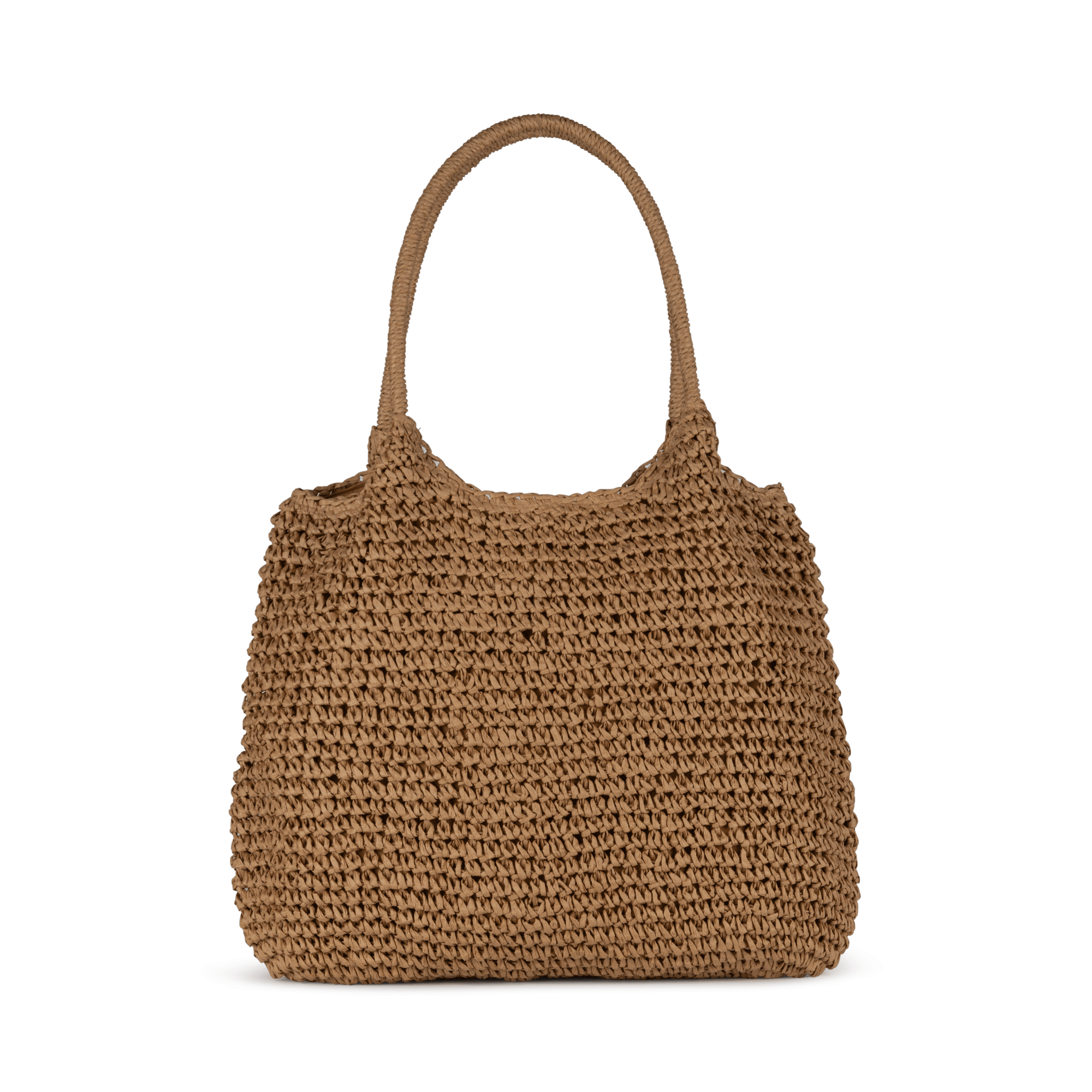 Daize Bag i lysebrun – elegant håndflettet taske med rummeligt design og holdbare materialer.