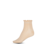 Beige Emma Ankle Socks med blondemønster og bølget topkant