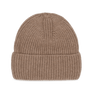 Ribstrikket brun hue i 100 % cashmere – Cashmere Beanie Camel