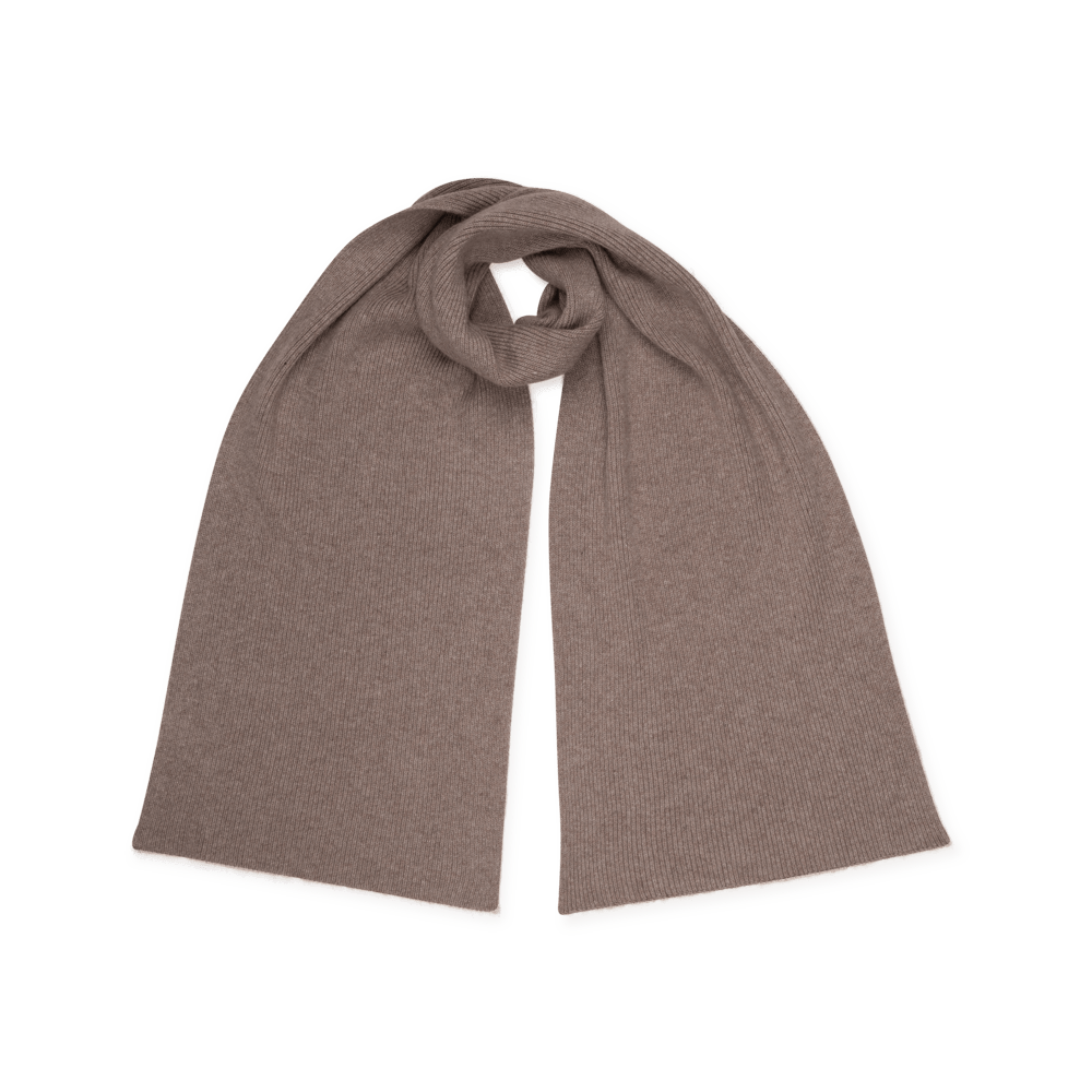 Beige ribstrikket tørklæde – Frede Soft Scarf