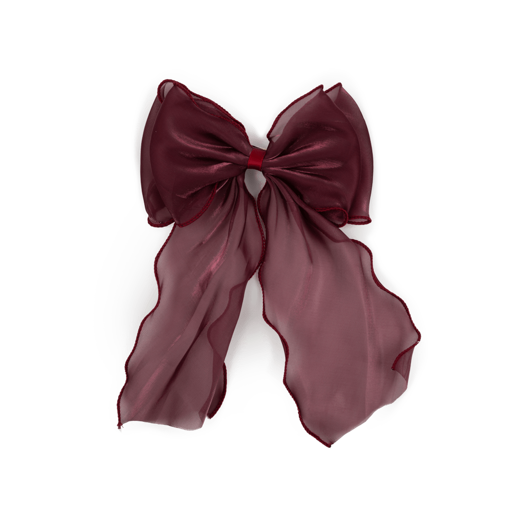 Bordeaux hårsløjfe i let tekstil med klemme – Holly Bow fra SUI AVA