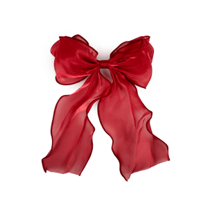 Rød hårsløjfe med langt fald og klemme – Holly Bow fra SUI AVA